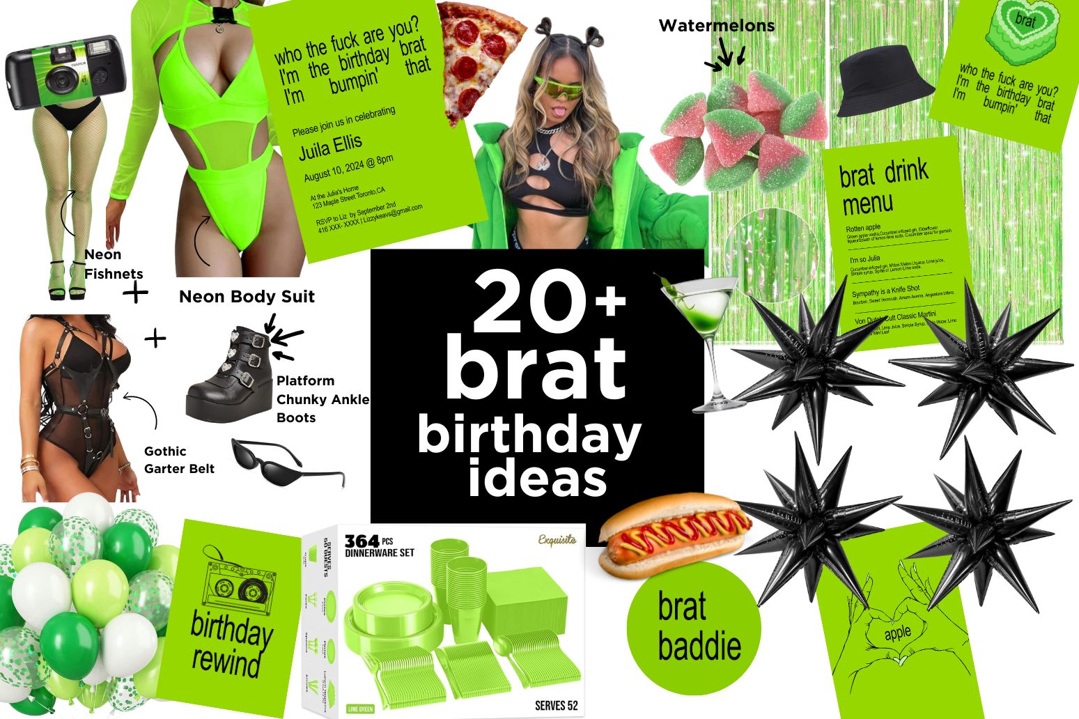 20+ Birthday Brat Party Ideas Outfits, Decor, Food and Activites