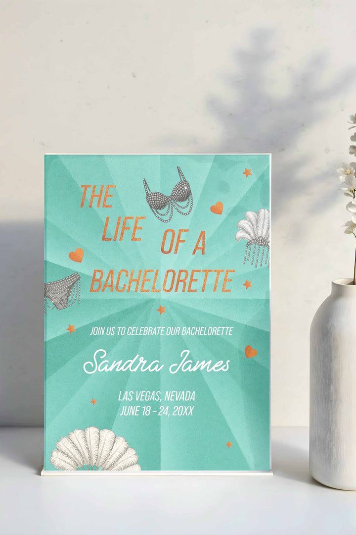 Taylor Swift Bachelorette party invitation with decorative elements on a light background