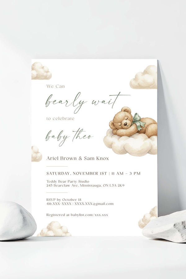 Bearly Wait Baby Shower Invitation – Gender Neutral Printable Template