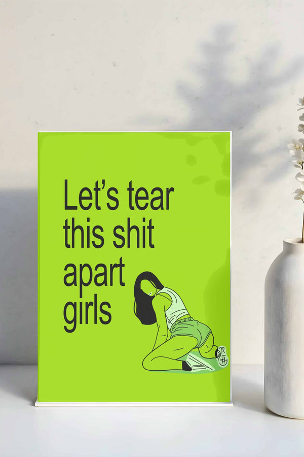 Let’s Tear Sh*t Apart Girls Table Sign inspired by Charli XCX, bold and rebellious decor for edgy themed events and parties