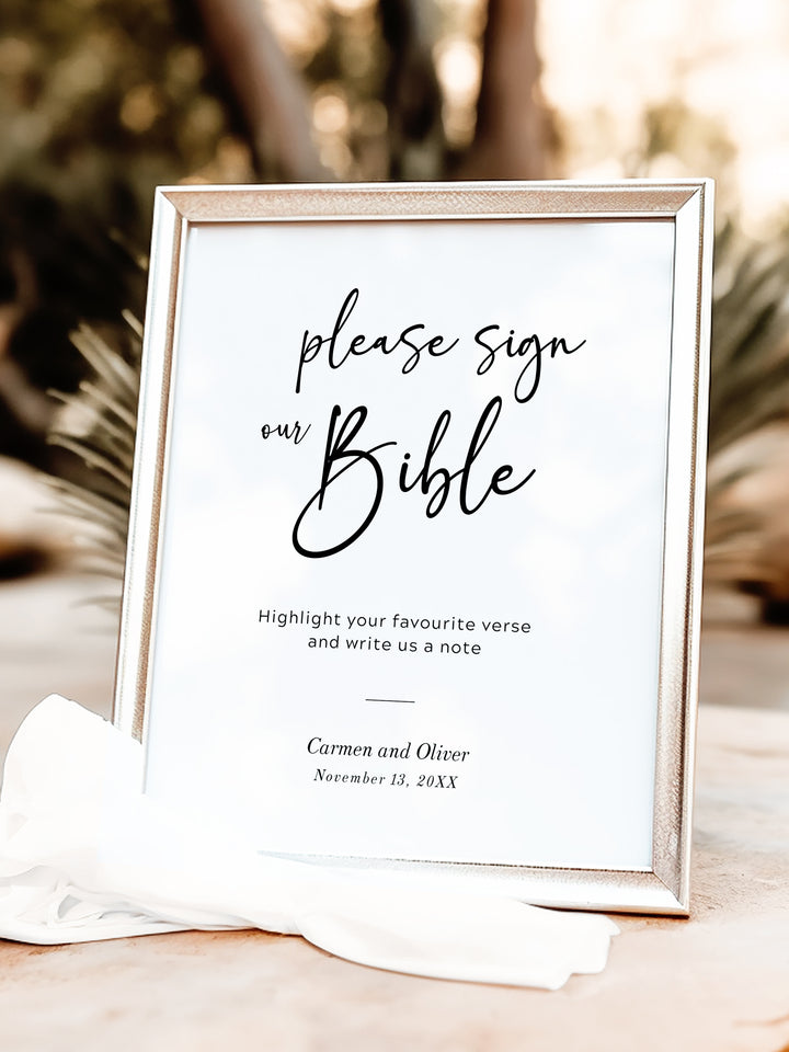 Bible Guest Book Sign