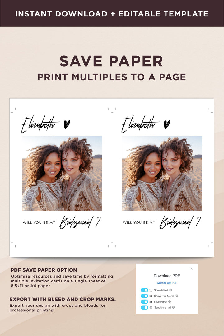 Bridesmaid Proposal Card - Sophia Collection - Vowpaperie