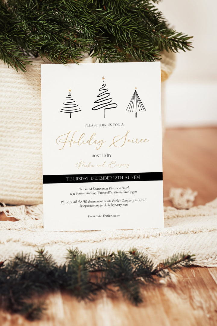 Elegant Mingle and Jingle Christmas Work Party Invitation, Sophisticated Christmas Event Invitation, Customizable Holiday Party Invite, Professional Holiday Invitation Design, Festive Corporate Invitation