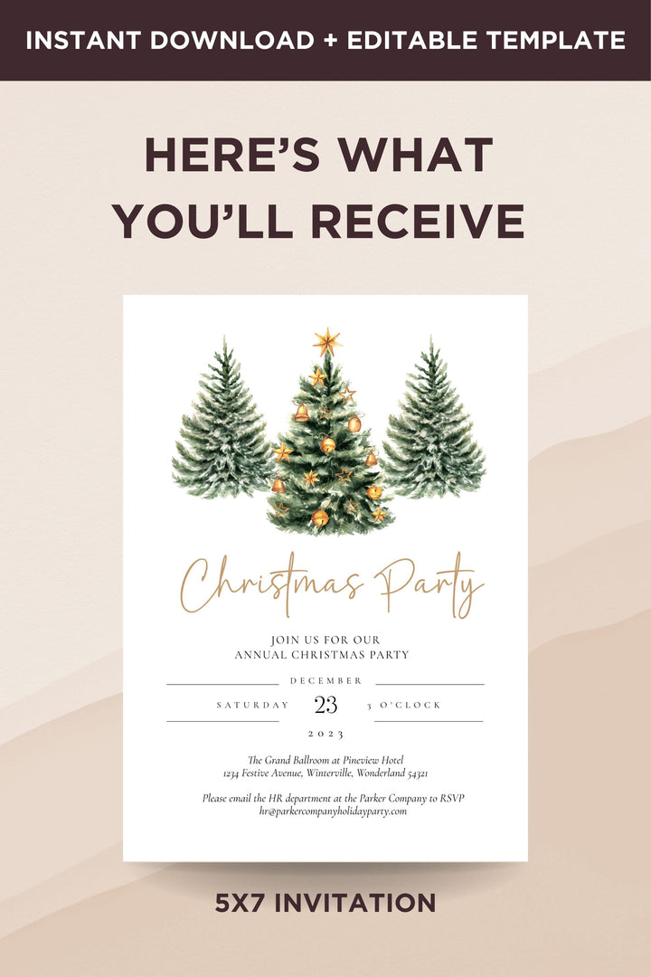 Christmas Trees Work Party Invitation