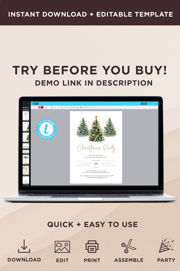 Christmas Trees Work Party Invitation