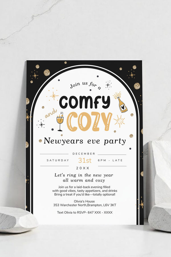 Comfy and Cozy New Year’s Eve Invitation Template