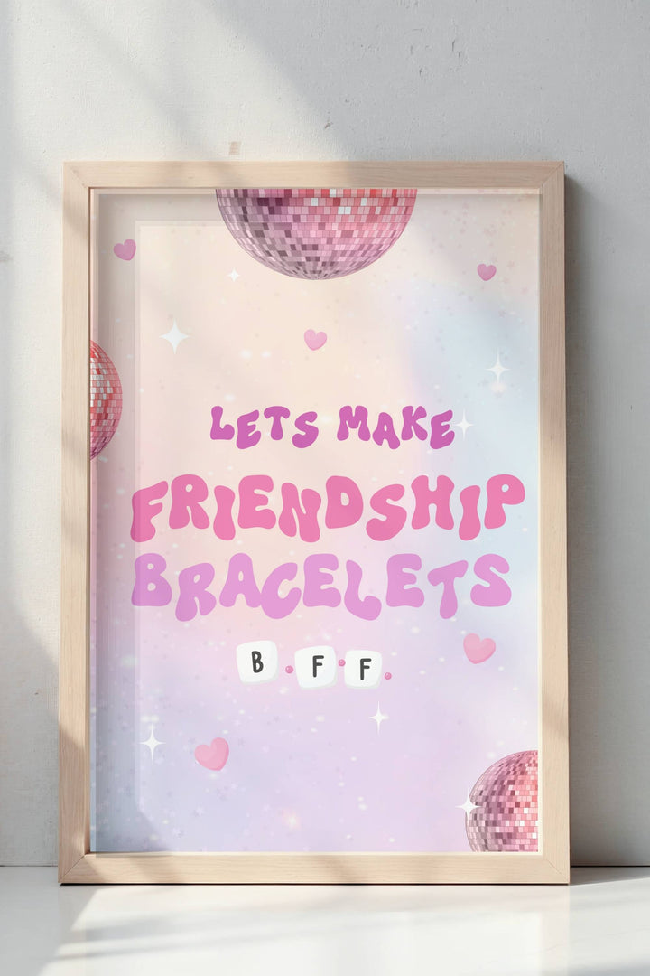 In My Double Digits Table Signs - Friendship Bracelet, printable DIY station decor for 10th birthday milestone celebrations