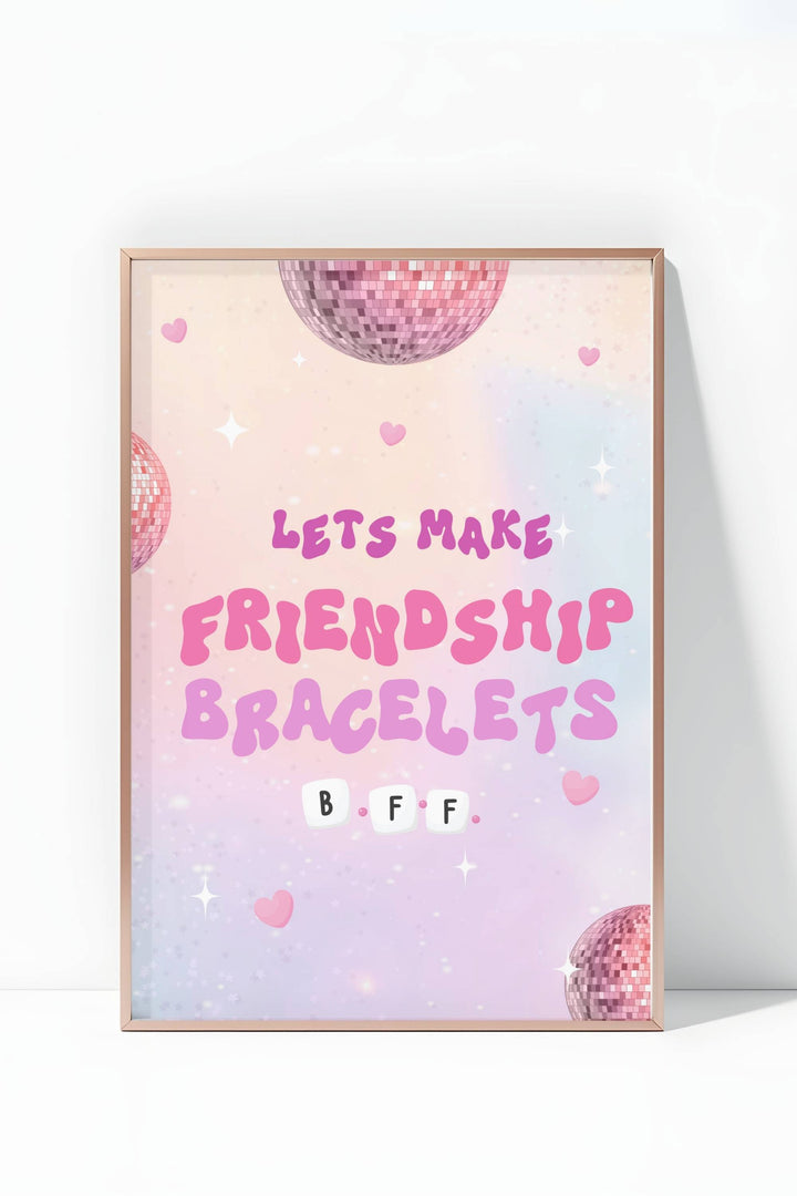 In My Double Digits Table Signs - Friendship Bracelet, printable DIY station decor for 10th birthday milestone celebrations