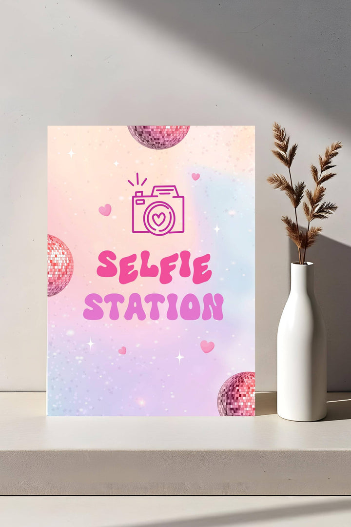 In My Double Digits Table Signs - Selfie Station for 10th birthday celebrations, perfect for creating a fun photo spot