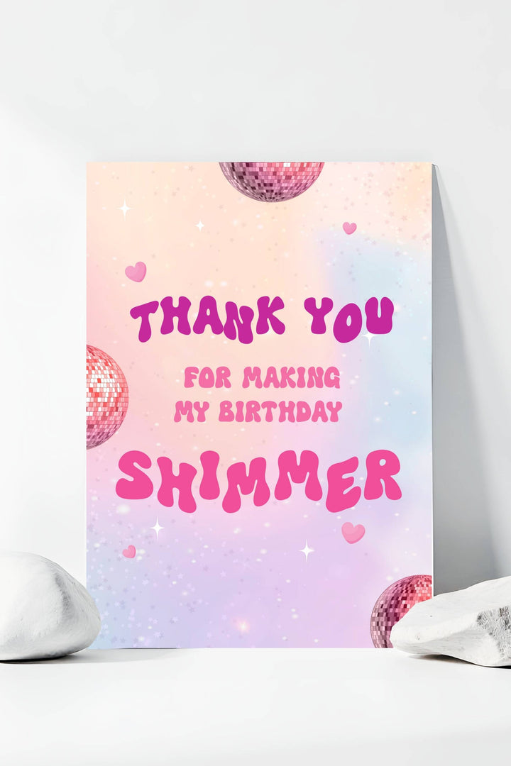 In My Double Digits Table Signs - Thank You - Birthday Shimmer, perfect for a sparkling and stylish 10th birthday celebration