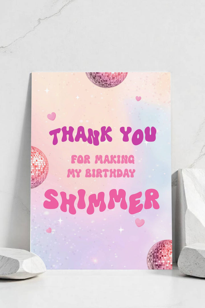 In My Double Digits Table Signs - Thank You - Birthday Shimmer, perfect for a sparkling and stylish 10th birthday celebration