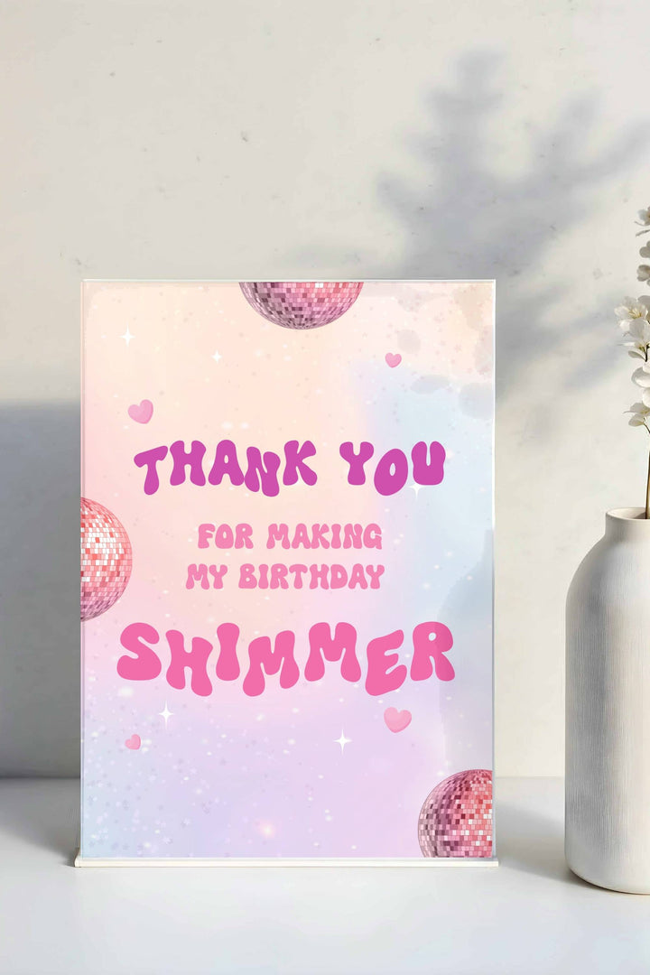 In My Double Digits Table Signs - Thank You - Birthday Shimmer, perfect for a sparkling and stylish 10th birthday celebration