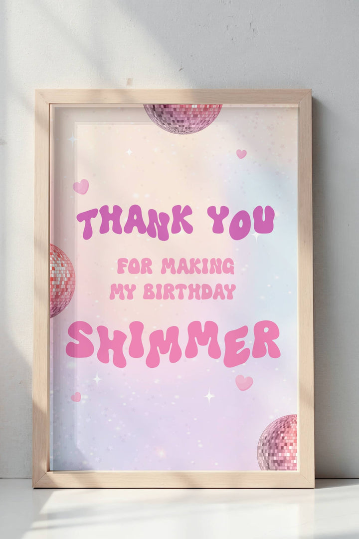 In My Double Digits Table Signs - Thank You - Birthday Shimmer, perfect for a sparkling and stylish 10th birthday celebration