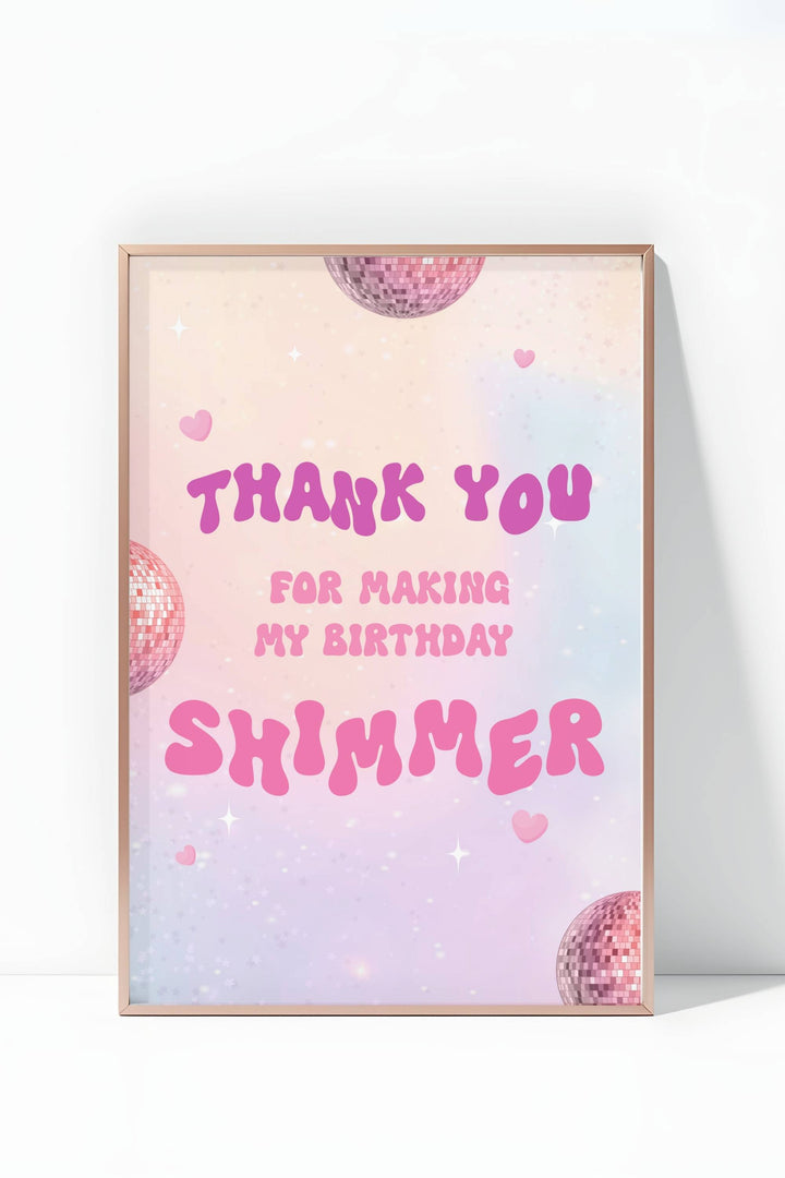 In My Double Digits Table Signs - Thank You - Birthday Shimmer, perfect for a sparkling and stylish 10th birthday celebration