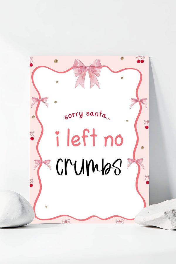 Holiday Table Signs - Left No Crumbs, fun and humorous holiday printable decor