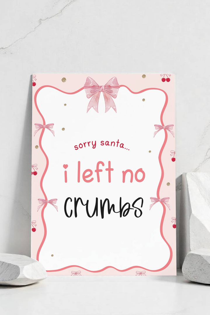 Holiday Table Signs - Left No Crumbs, fun and humorous holiday printable decor