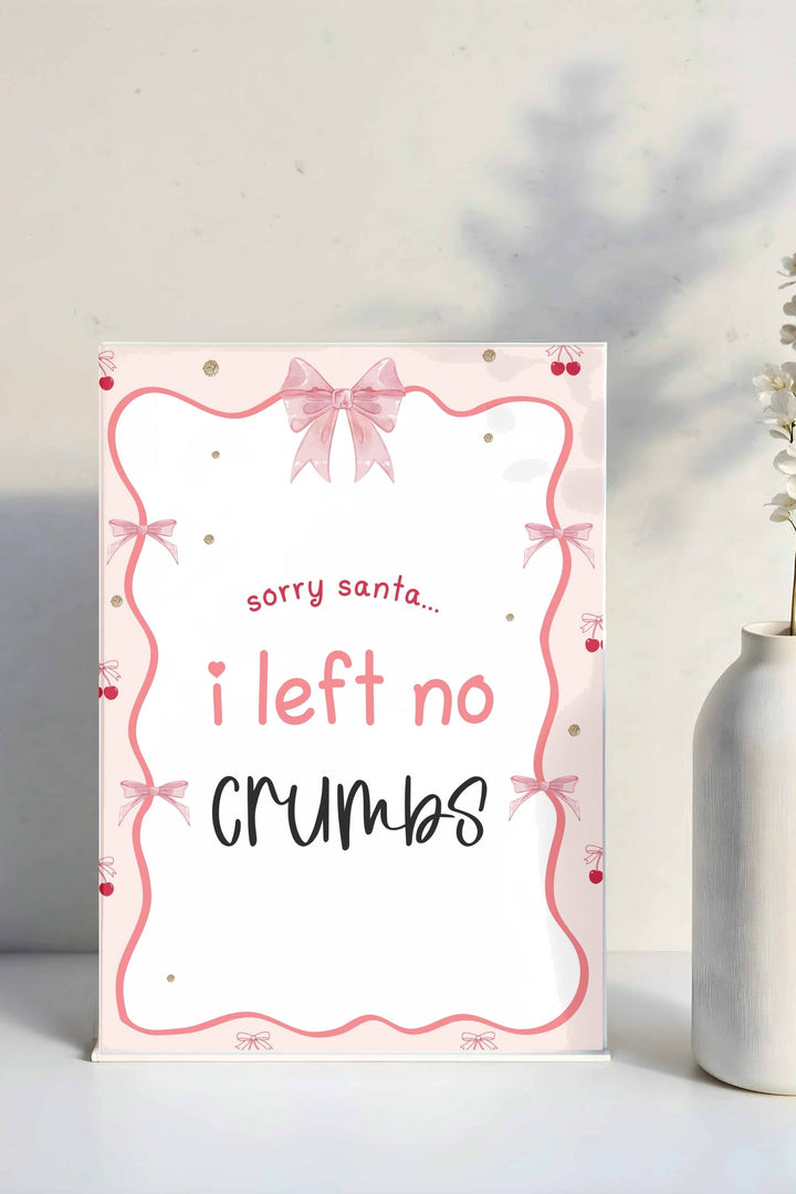 Holiday Table Signs - Left No Crumbs, fun and humorous holiday printable decor