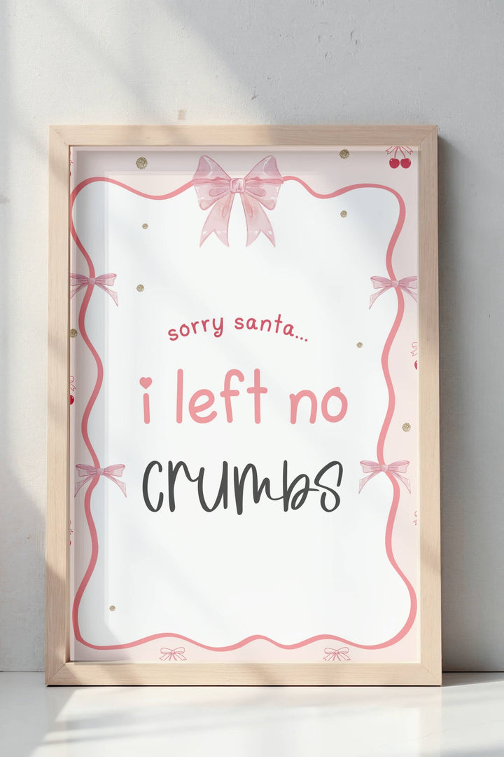 Holiday Table Signs - Left No Crumbs, fun and humorous holiday printable decor