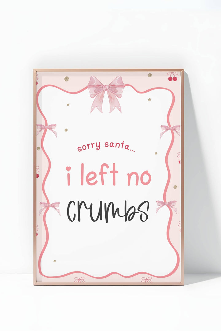 Holiday Table Signs - Left No Crumbs, fun and humorous holiday printable decor