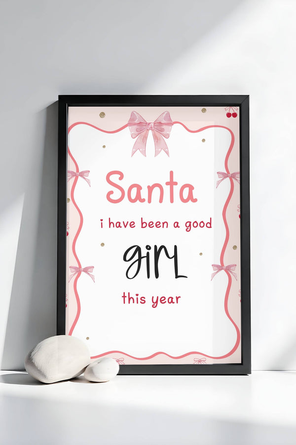 Holiday Table Signs - Santa I’ve Been Good This Year, printable Christmas-themed decor for festive gatherings