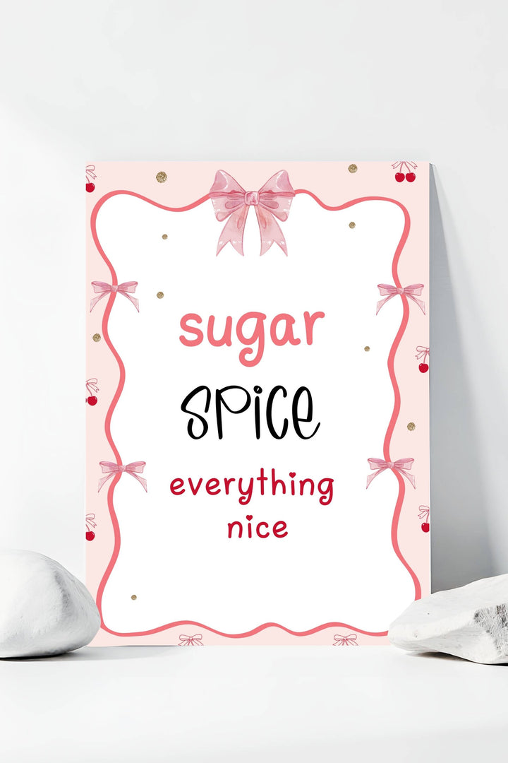 Holiday Table Signs - Sugar Spice, festive and charming printable decor for holiday dessert tables