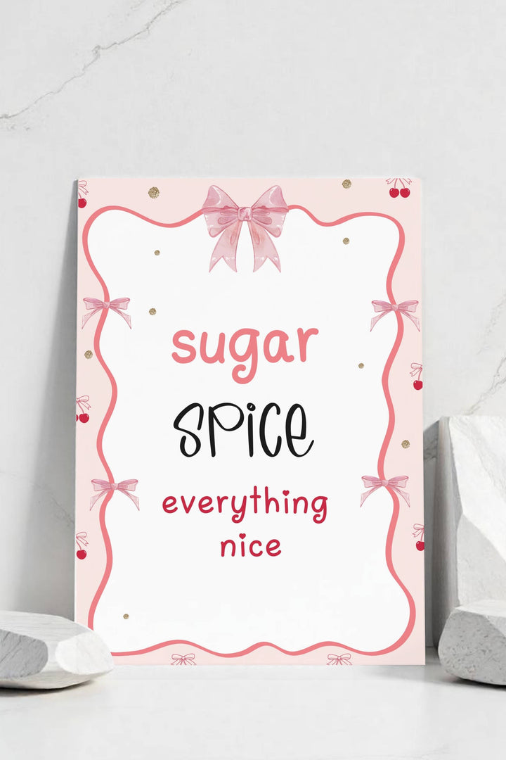 Holiday Table Signs - Sugar Spice, festive and charming printable decor for holiday dessert tables