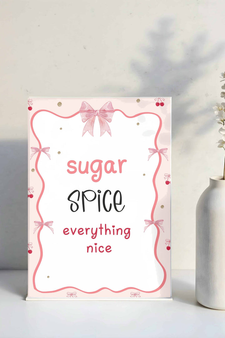 Holiday Table Signs - Sugar Spice, festive and charming printable decor for holiday dessert tables