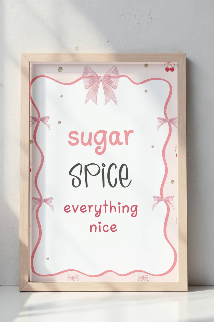 Holiday Table Signs - Sugar Spice, festive and charming printable decor for holiday dessert tables