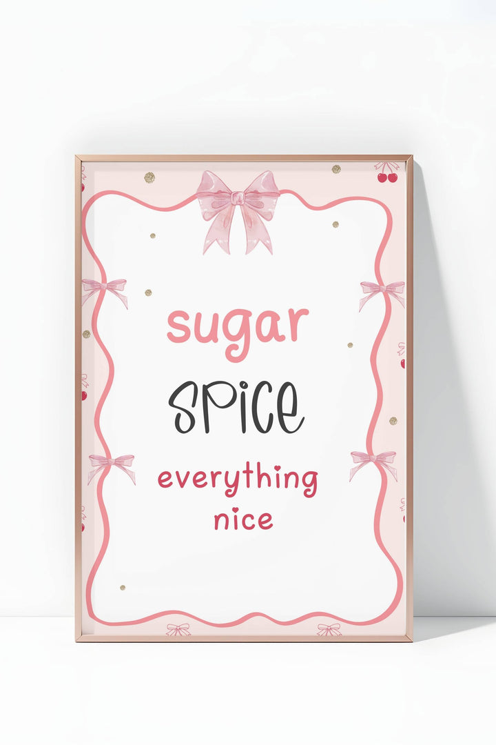 Holiday Table Signs - Sugar Spice, festive and charming printable decor for holiday dessert tables