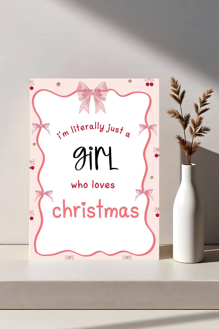 Holiday Table Signs - This Girl Loves Christmas, girly and festive printable decor for holiday gatherings