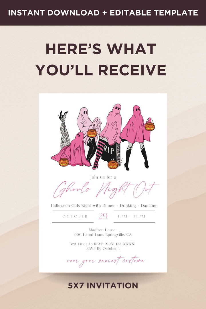 Halloween girls night invitation - Ghouls night Out
