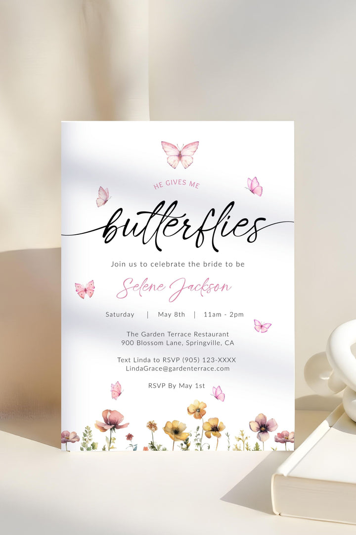 Printable Bridal Shower Invitation with Romantic Design