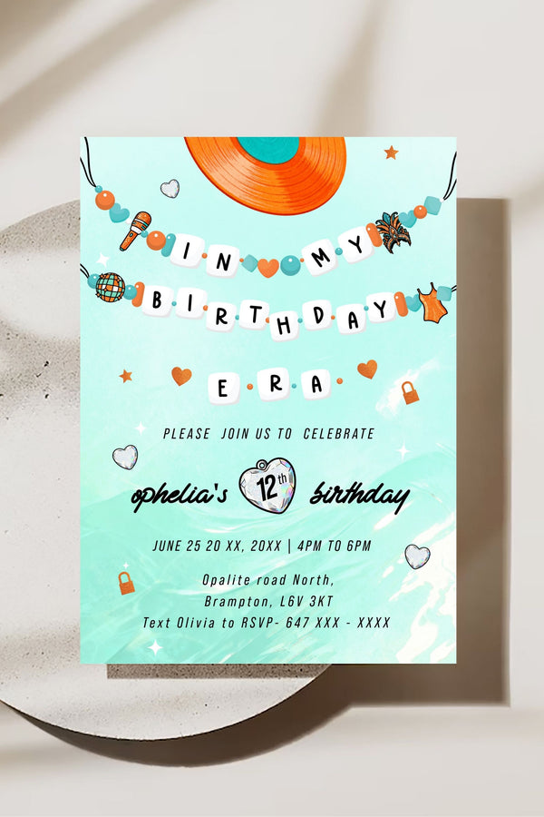 In My Birthday Era - Life of a Showgirl Birthday Invitation