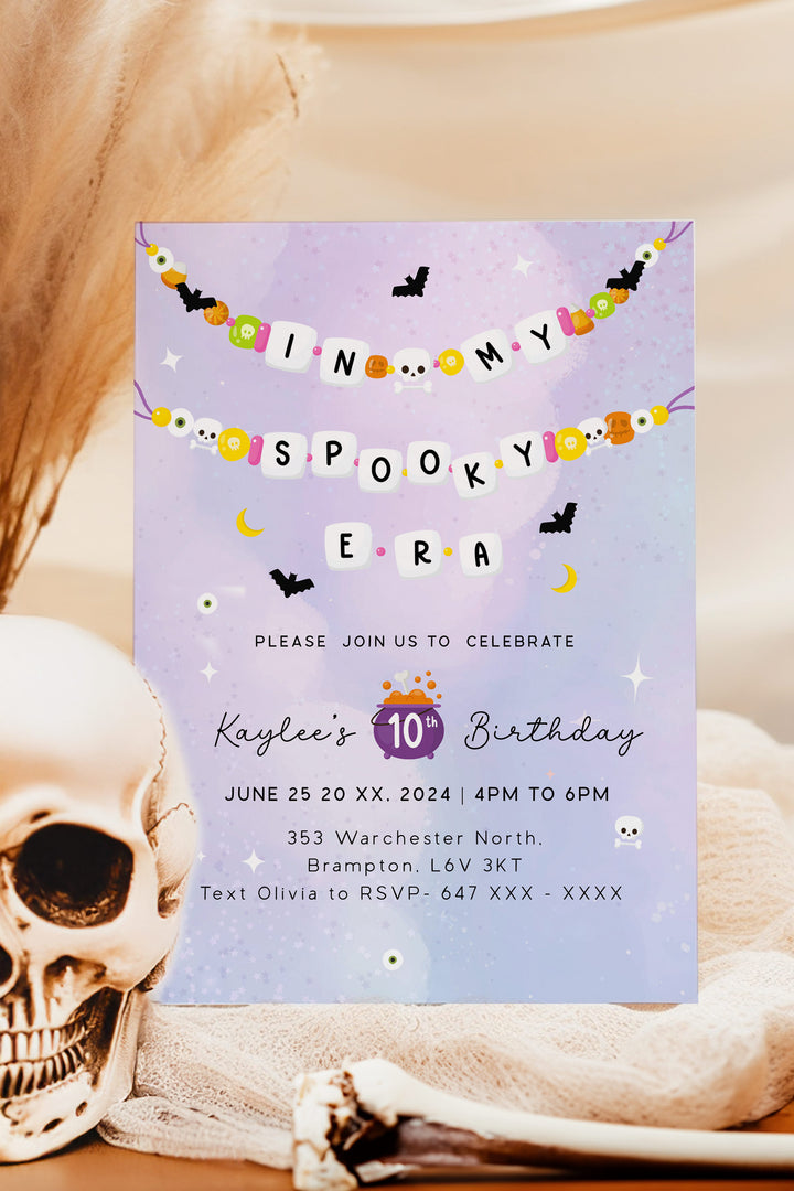 In My Spooky Birthday Era Invitation, perfect for a spooky, fun birthday celebration, customizable and printable for an eerie party experience. - Vowpaperie