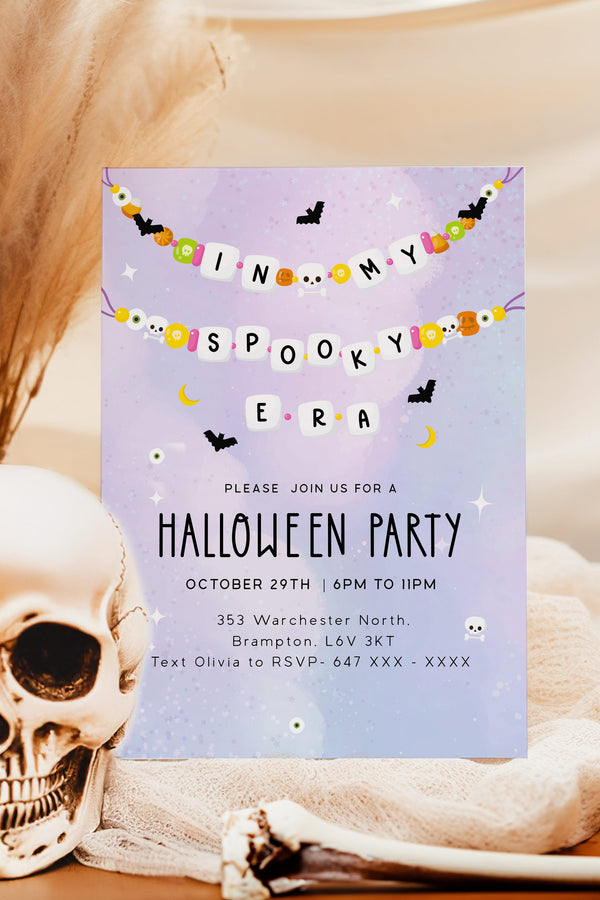 In My Spooky Era Halloween Party Invitation, perfect for setting a spooky mood for your Halloween celebration, customizable and printable.- Vowpaperie