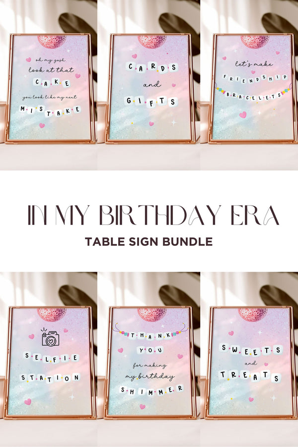 In My Birthday Era Birthday - Birthday Table Signs Bundle - Vowpaperie