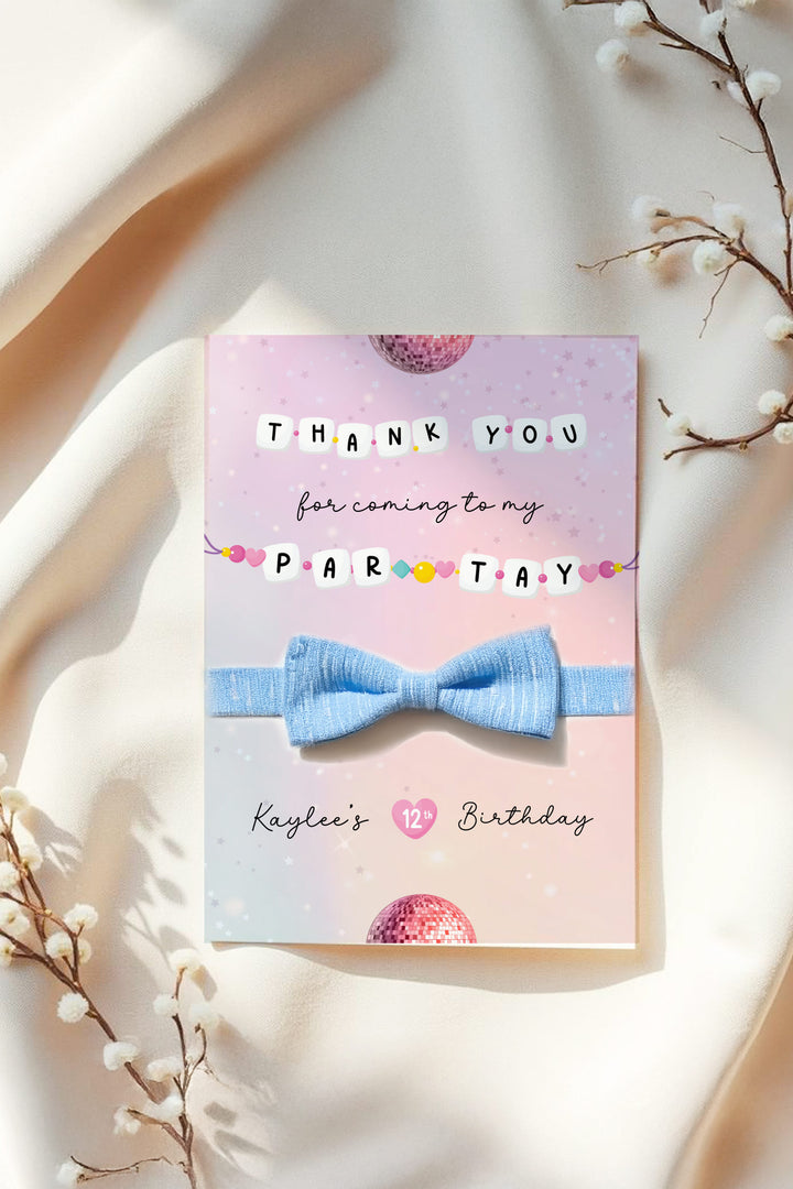 "In My Birthday Era Scrunchies Hair Tie Display Card inspired by Taylor Swift""Swiftie-themed birthday scrunchies display card for party favors""Personalized DIY printable hair tie display card for Swiftie birthday celebrations"