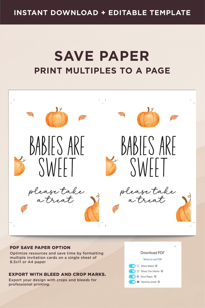 Babies are Sweet - Baby Shower Table sign 