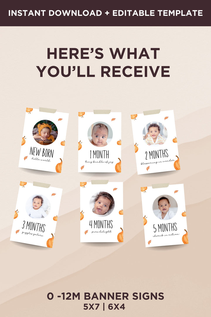 Our Little Pumpkin is Turning One - Milestone Birthday Banner - Vowpaperie