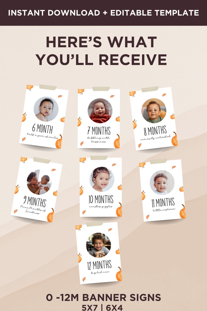 Our Little Pumpkin is Turning One - Milestone Birthday Banner - Vowpaperie