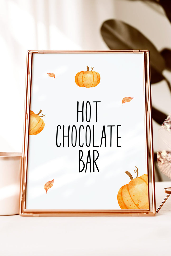 Our Little Pumpkin Hot Chocolate Table Sign, Pumpkin-themed hot chocolate station sign, Fall baby shower hot chocolate decor, First birthday hot chocolate table sign, DIY printable hot chocolate sign