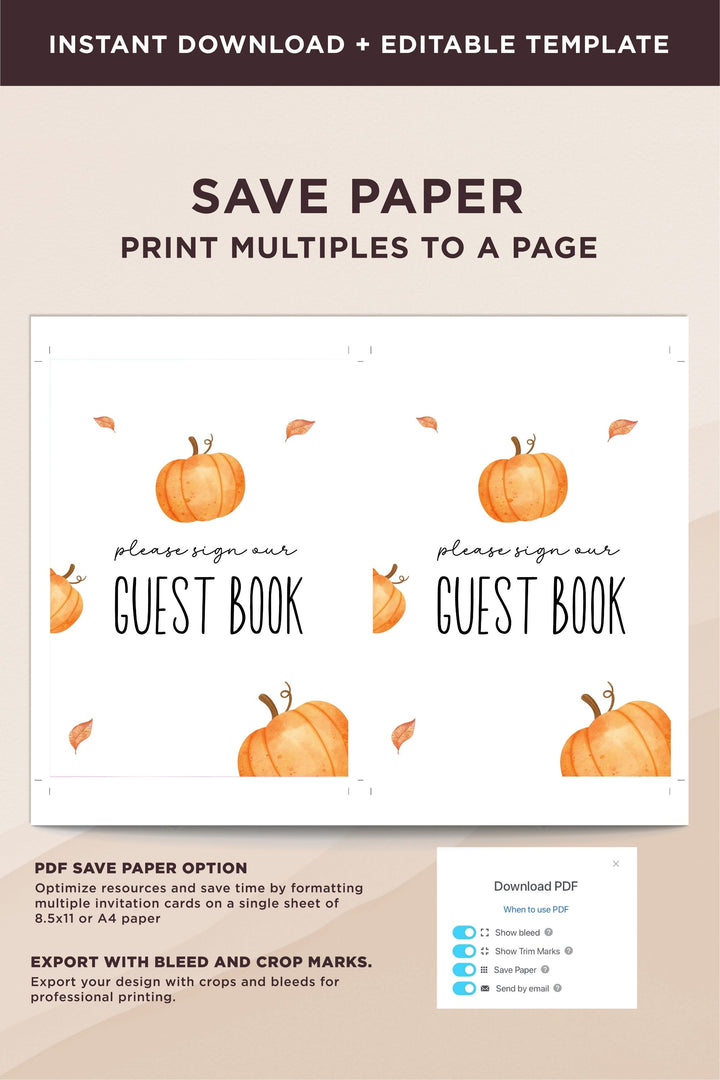 Our Little Pumpkin Guestbook Table Sign, Pumpkin-themed guestbook sign, Fall baby shower guestbook decor, First birthday guestbook table sign, DIY printable guestbook sign