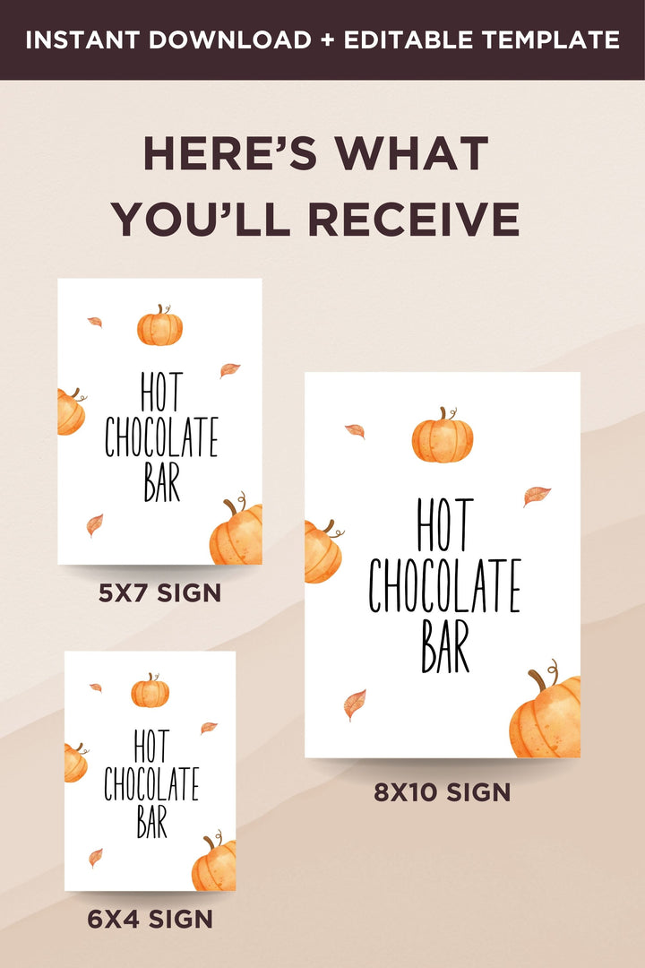 Our Little Pumpkin Hot Chocolate Table Sign, Pumpkin-themed hot chocolate station sign, Fall baby shower hot chocolate decor, First birthday hot chocolate table sign, DIY printable hot chocolate sign