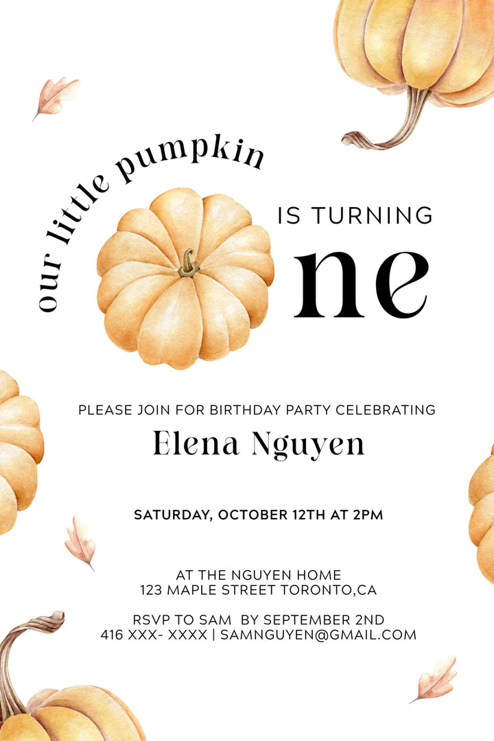our-little-pumpkin-turning-one-1st-birthday-invitation-golden for Free Printable Pumpkin Invitation Template Our Little Pumpkin Turning One - 1st Birthday Invitation - Golden for Free Printable Pumpkin Invitation Template