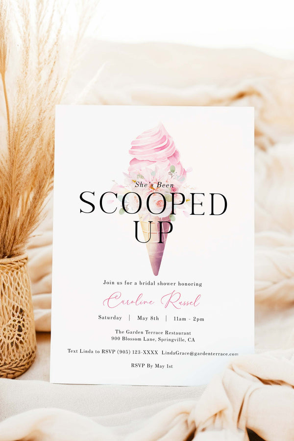 She has been Scooped up Ice cream Bridal Shower Invitation - Vowpaperie