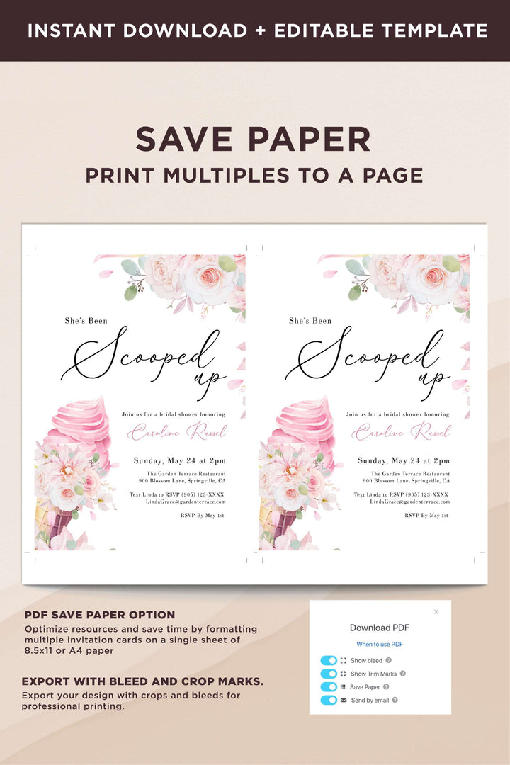 She has been Scooped up Bridal Shower Invitation - Vowpaperie