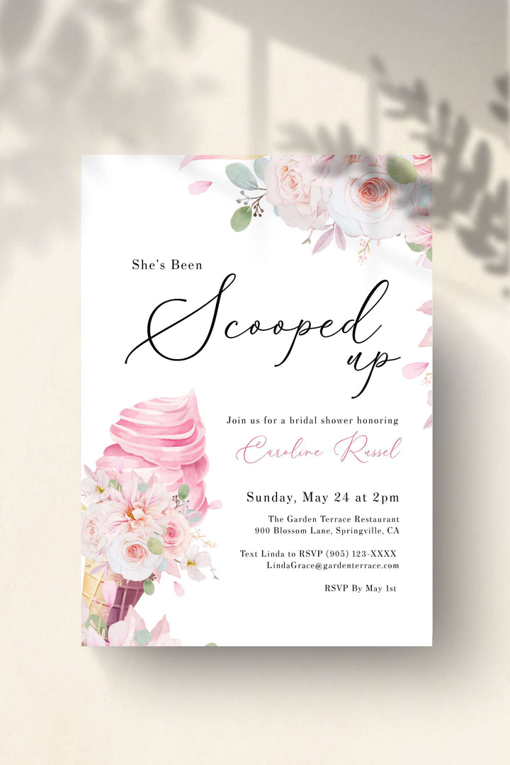 She has been Scooped up Bridal Shower Invitation - Vowpaperie