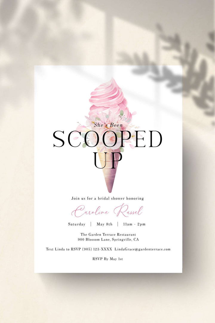 She has been Scooped up Ice cream Bridal Shower Invitation - Vowpaperie