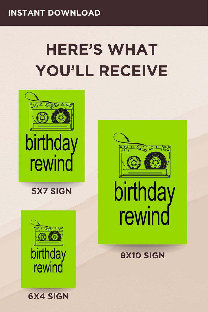 Channel the confident and edgy energy of Charli XCX with our "Birthday Rewind" table sign