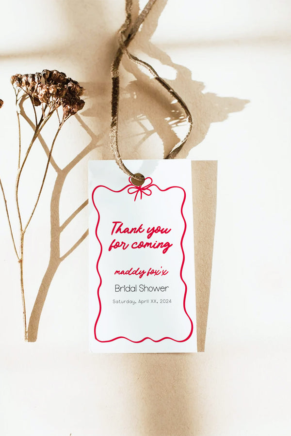Wrap Up the Love - Holiday Bridal Shower Thank You Tags - Vowpaperie